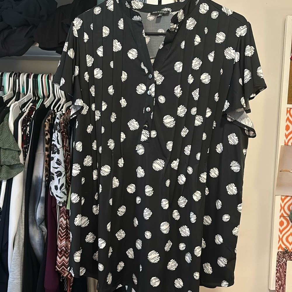 Black and white polka dot shirt